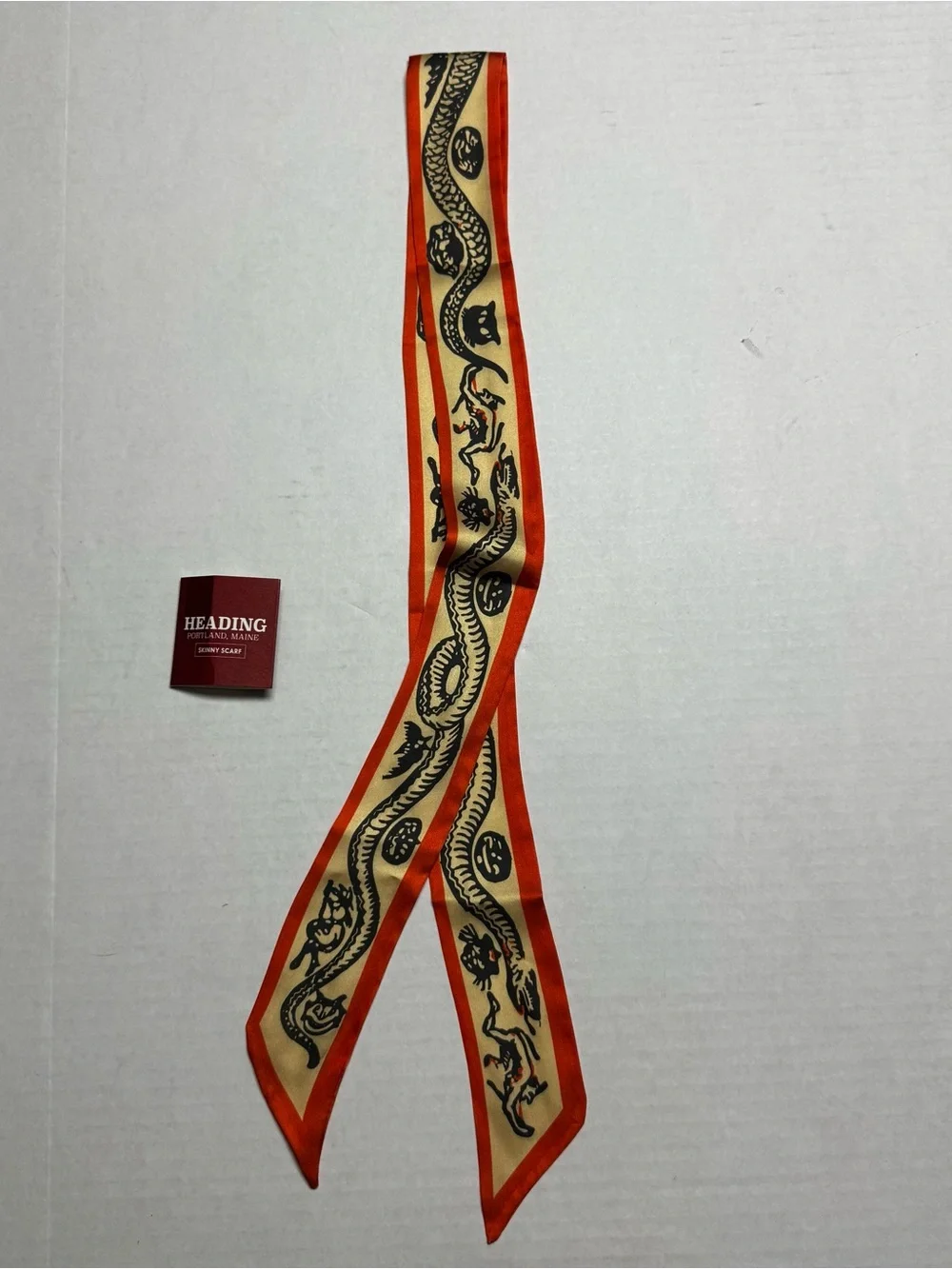 Heading Spooky Skinny Scarf Neck Scarf, Hair Tie, Wrist Wrap, or Bag Accent